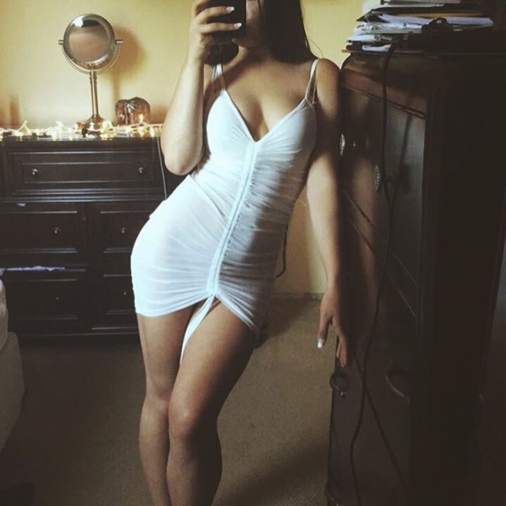 White mini dress